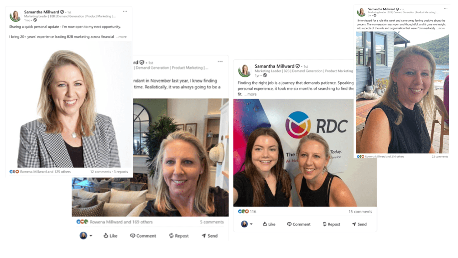 One of Samantha's LinkedIn posts