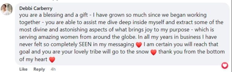 Testimonial from Debbi